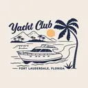 Yacht Club Tropical Yacht Illustration PR Sweater