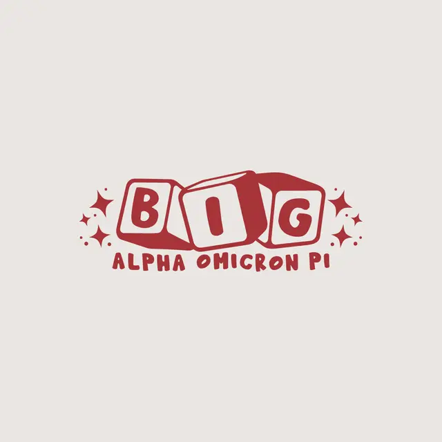 Alpha Omicron Pi Letter Blocks Sparkles Big Little Reveal Tank