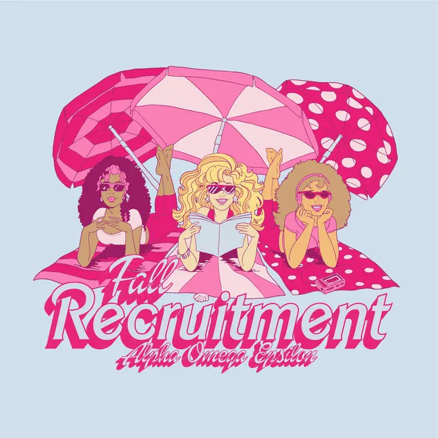 Alpha Omega Epsilon Beach Umbrella Rush Shirt