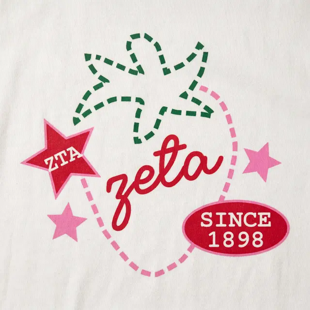Zeta Tau Alpha Strawberry Outline Stars PR Hoodie