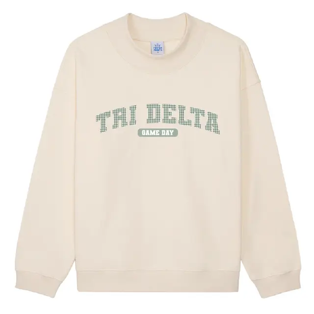 Delta Delta Delta Gingham Text Game Day Crewneck 2