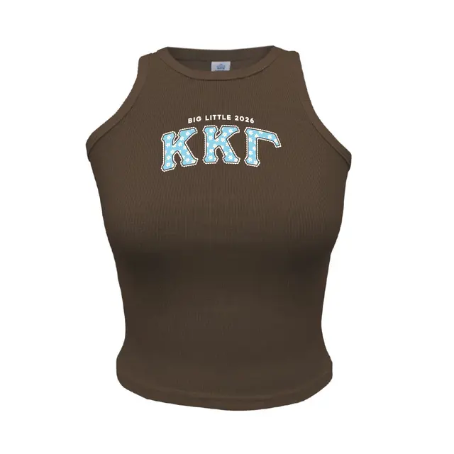 Kappa Kappa Gamma Floral Block Lettering Big Little Reveal Tank 2
