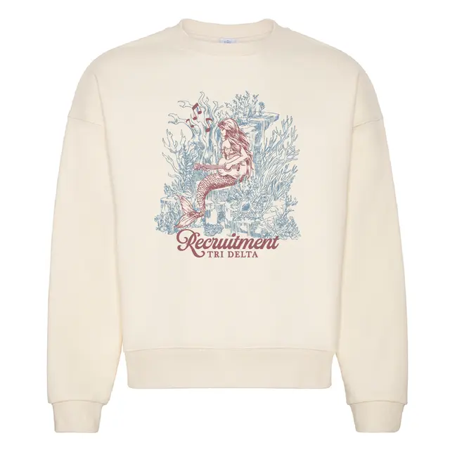 Delta Delta Delta Mermaid Illustration Rush Crewneck 2