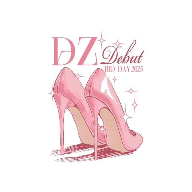 Delta Zeta Pink Heels Glam Bid Day Shirt