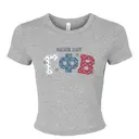Gamma Phi Beta Patchwork Letters Game Day Shirt 2