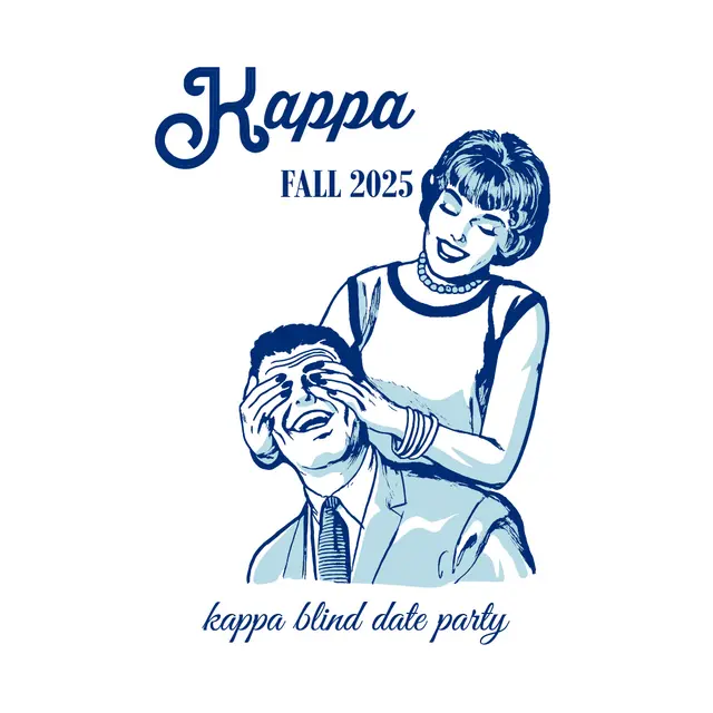 Kappa Kappa Gamma Retro Couple Illustration Date Party Shirt