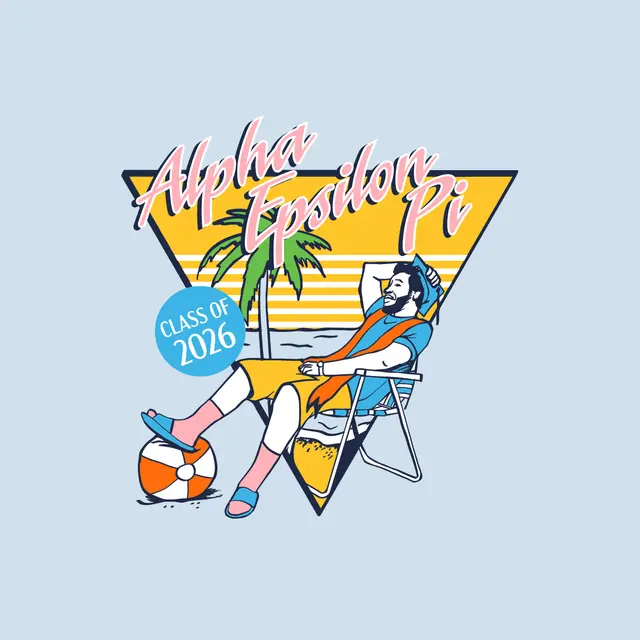 Alpha Epsilon Pi Chill Beach Scene Graduation Shirt