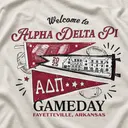 Alpha Delta Pi Football Themed Drawing on Pennants Game Day Sweater