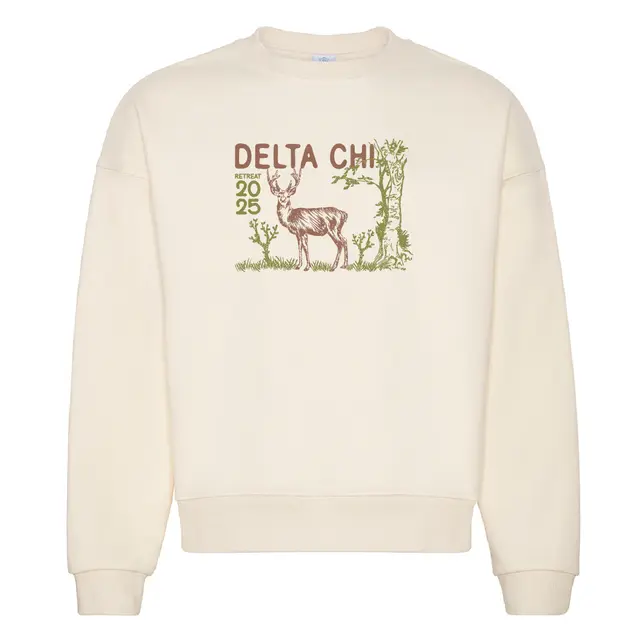 Delta Chi Deer Forest Scene Retreat Crewneck 2