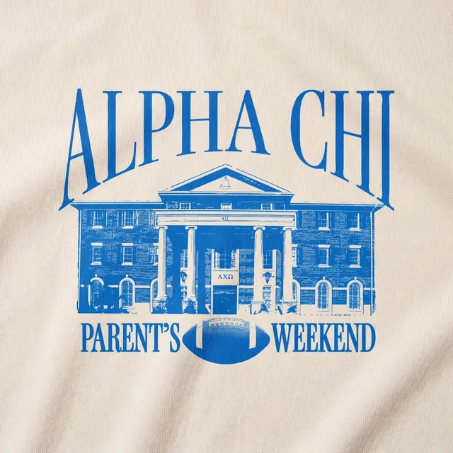 Alpha Chi Omega Stately House Illustration Parents Weekend Sweater