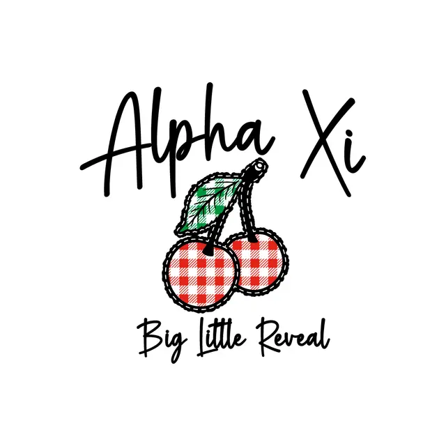 Alpha Xi Delta Gingham Cherry Big Little Reveal Tank