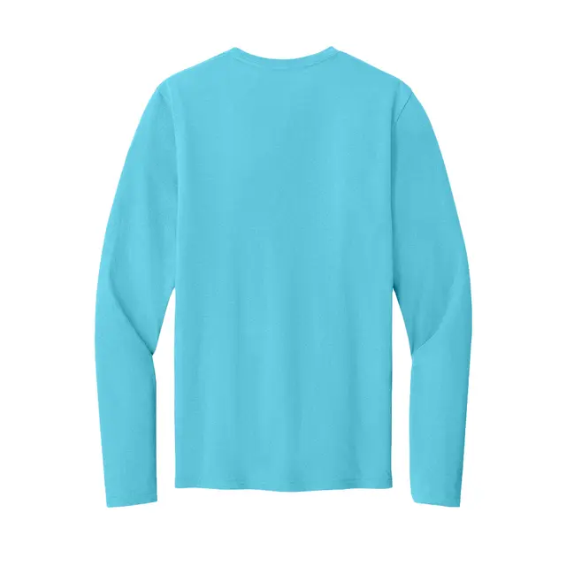 Port & Co Easy Cotton Long Sleeve Tee Aquatic Blue Back