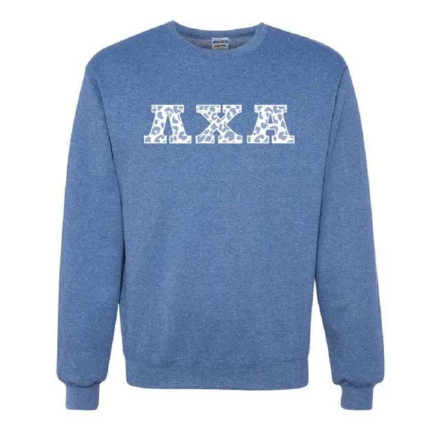 Lambda Chi Alpha Leopard Print Greek Letters PR Crewneck 2