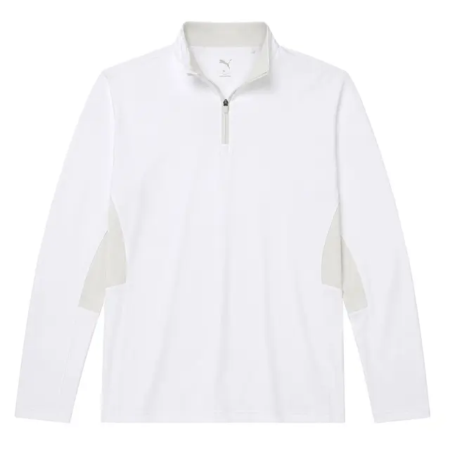 Puma Golf Men's Pure 2.0 Quarter-Zip White Glow Sedate Grey Front