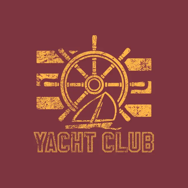 Yacht Club Nautical Wheel Graphic PR Shirt