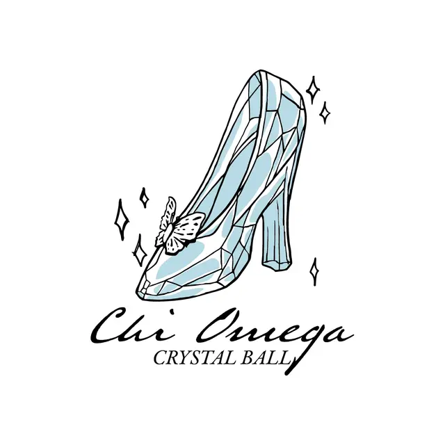 Chi Omega Crystal Shoe Holiday Formal Shirt