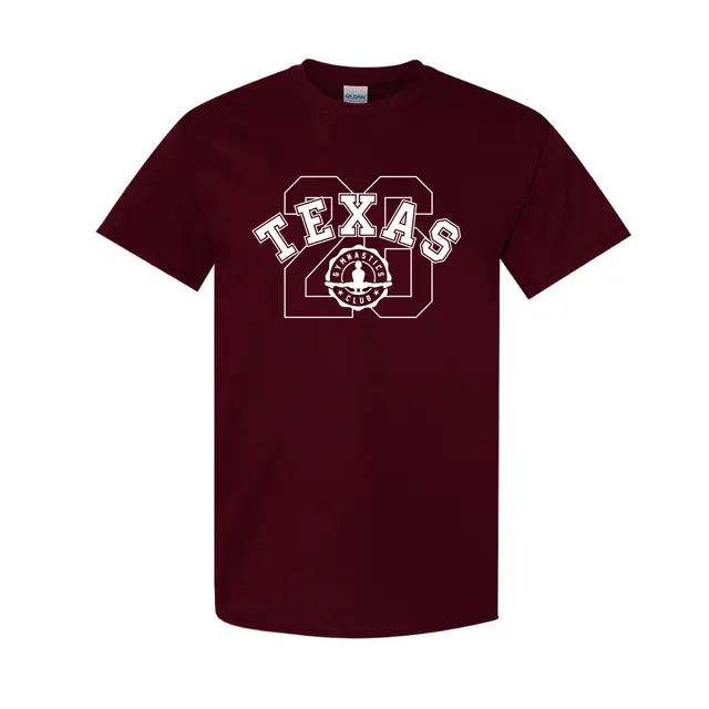 Gymnastics Club Block Lettering Texas Graphic Shirt 2