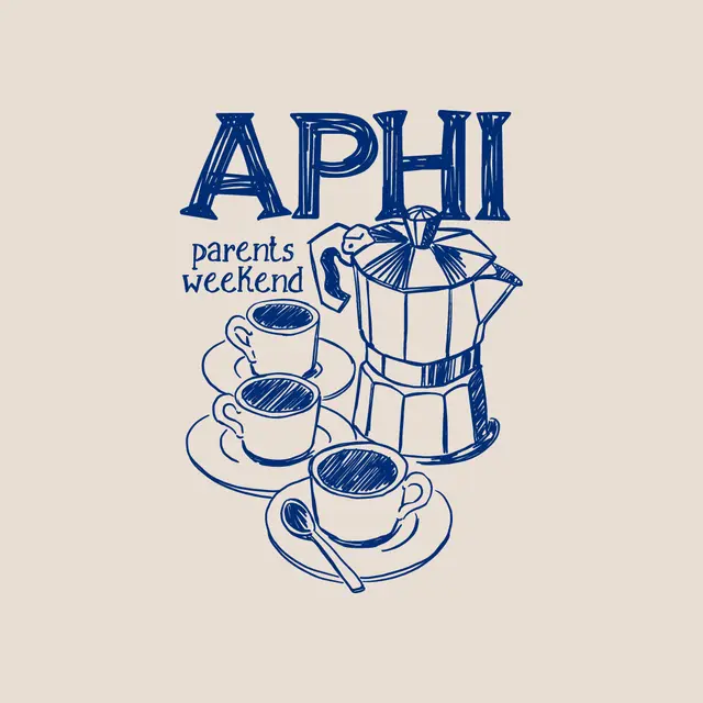 Alpha Phi Coffee Cups Illustration Parents Weekend Shirt