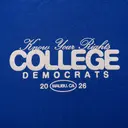 College Democrats Curved Script Text PR Shirt