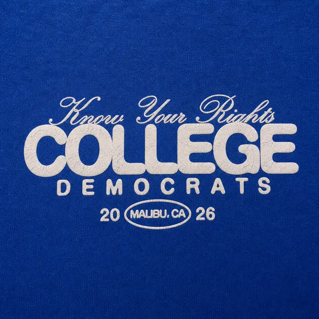 College Democrats Curved Script Text PR Shirt