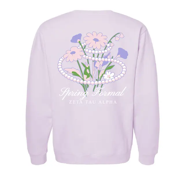 Zeta Tau Alpha Floral Pearl Spring Formal Sweater 2