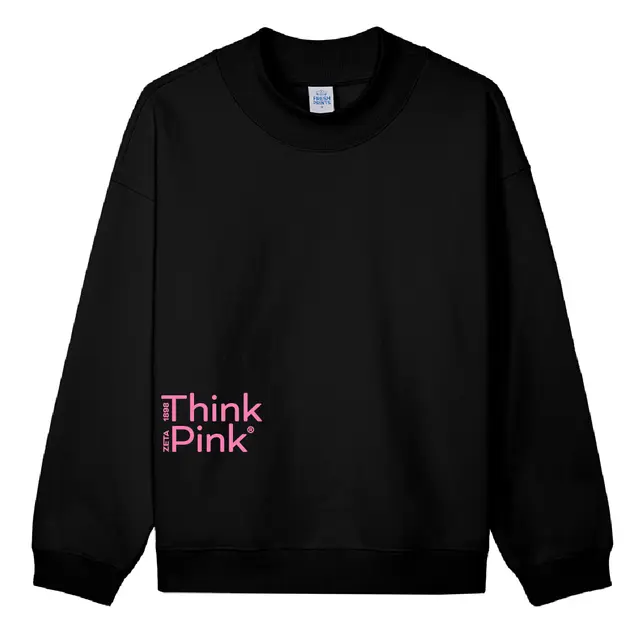Zeta Tau Alpha Simple Pink Texts Philanthropy Crewneck 2