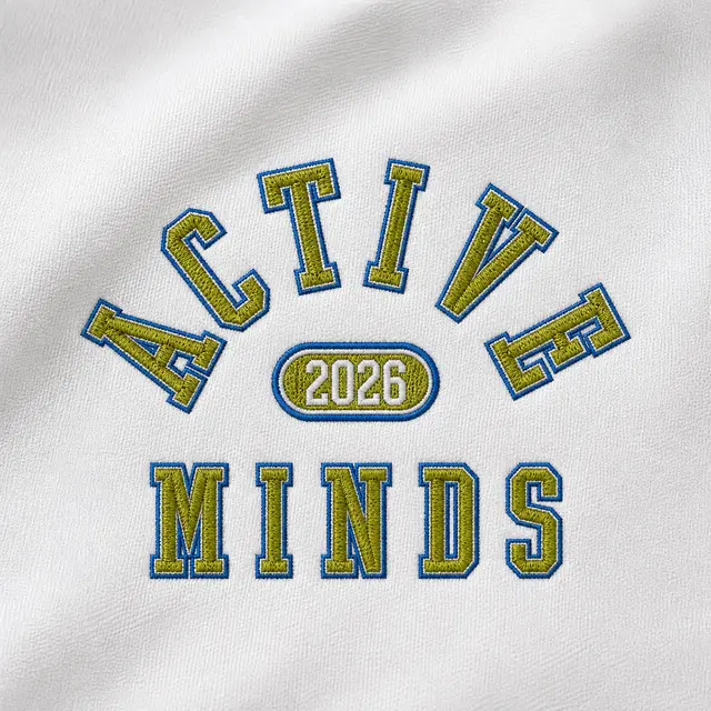 Active Minds Curved Block Text PR Crewneck