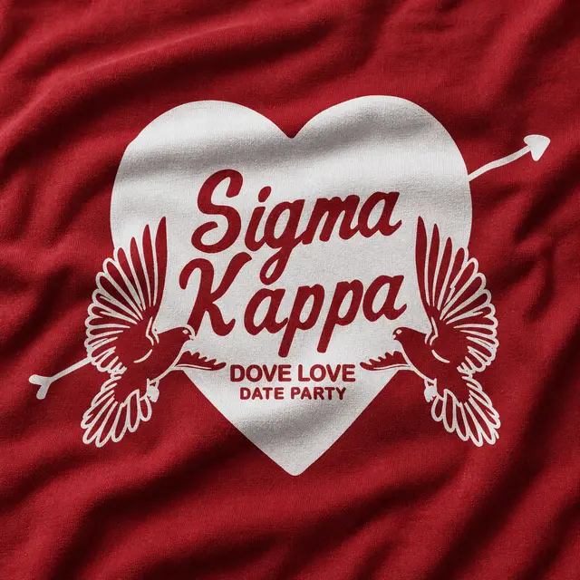 Sigma Kappa Heart Dove Illustration Date Party Tank