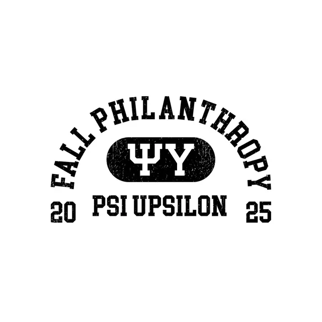 Psi Upsilon Vintage Arch Text Fall Philanthropy Shirt