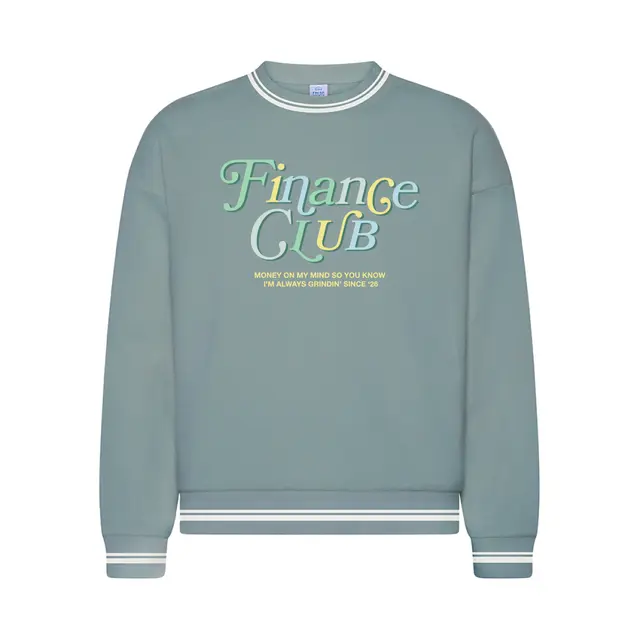 Finance Club Flowing Script Typography PR Crewneck 2