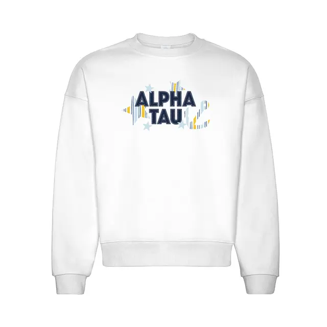 Alpha Sigma Tau Starry Stacked Text PR Sweater 2