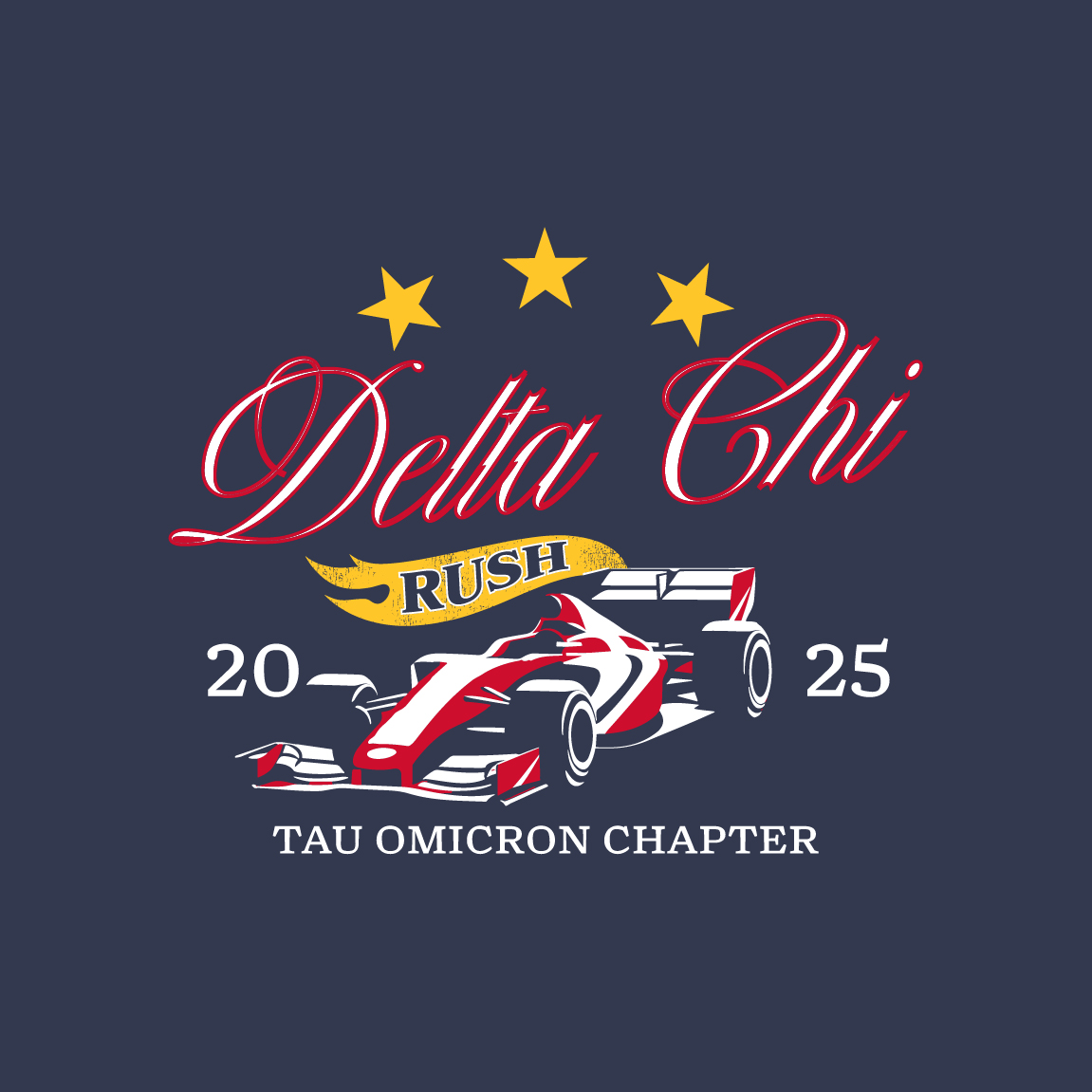 Delta Chi Race Car Stars Rush Hoodie | Fresh Prints