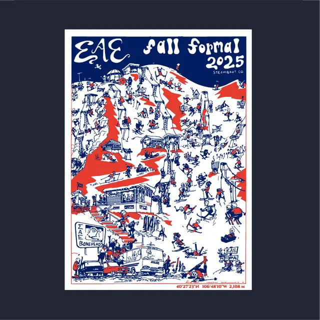 Sigma Alpha Epsilon Ski Scene Formal Hoodie