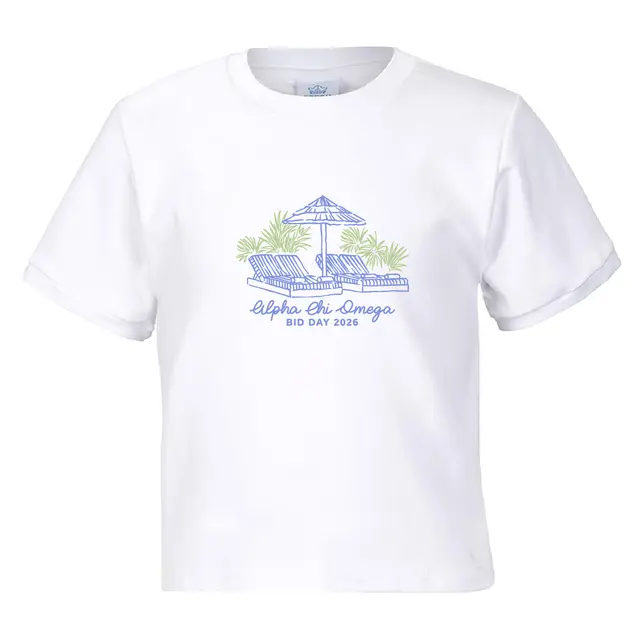 Alpha Chi Omega Tropical Lounge Illustration Bid Day Shirt 2