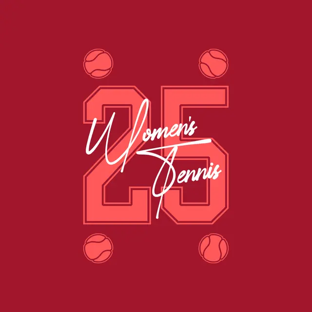 Women's Tennis Bold Number and Script PR Shirt