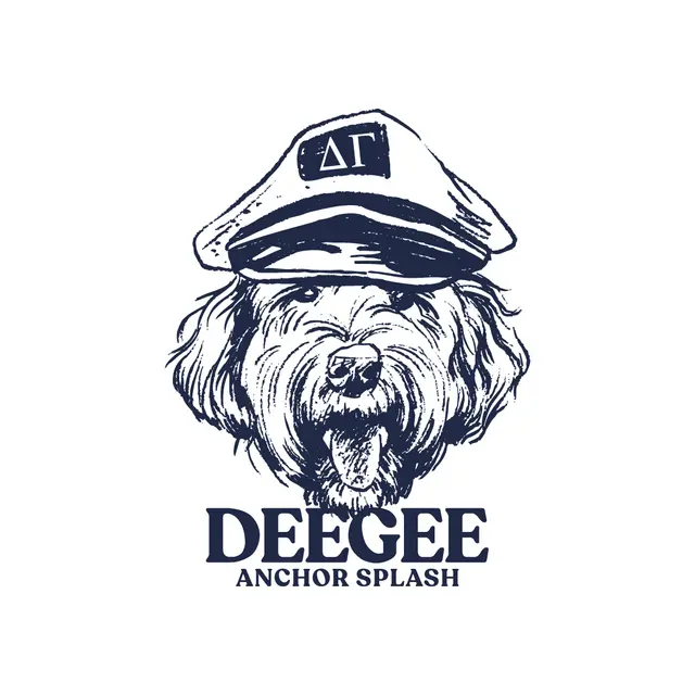 Delta Gamma Dog in Captain Hat Philanthropy Hoodie