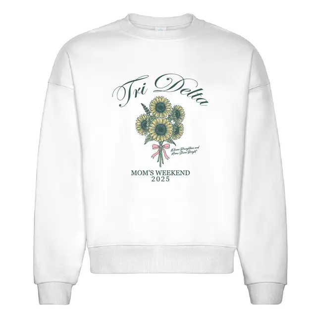 Delta Delta Delta Sunflower Bouquet Mom's Weekend Crewneck 2