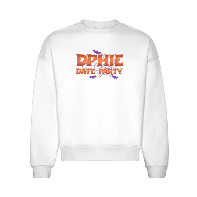 Delta Phi Epsilon Spiderweb Lettering Date Party Crewneck 2