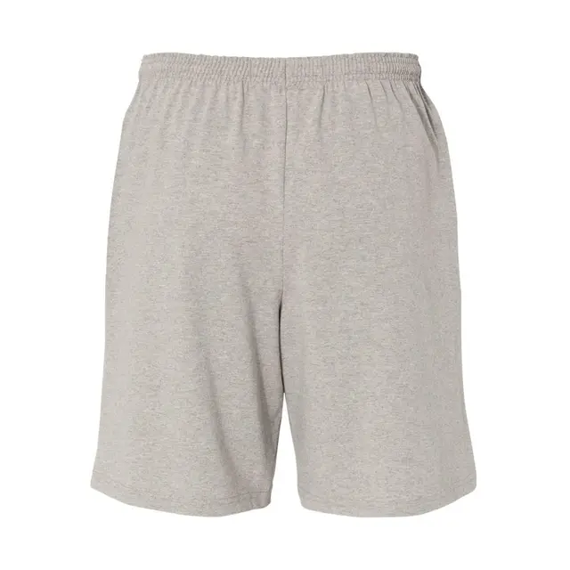 Customizable Champion Cotton Jersey 9" Shorts With Pockets 8180 Oxford-Grey Back