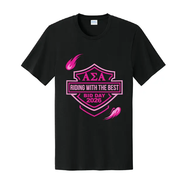 Alpha Sigma Alpha Shield and Flames Bid Day Shirt 2