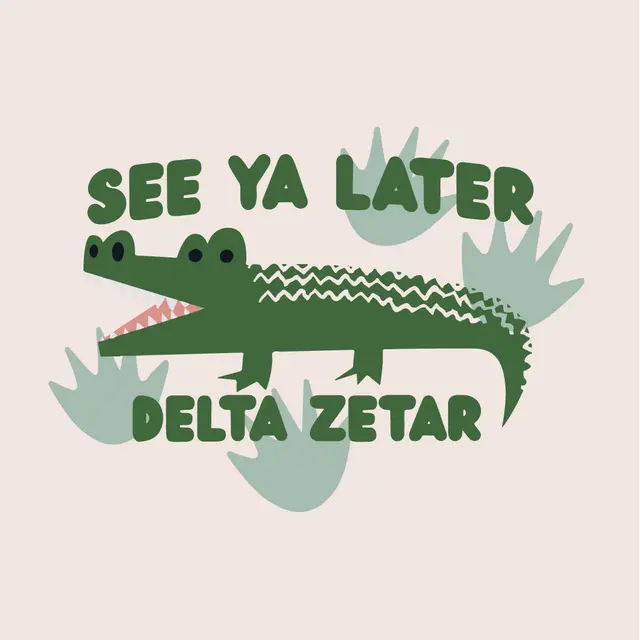 Delta Zeta Alligator and Bold Text PR Shirt