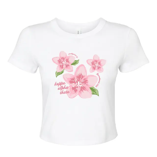 Kappa Alpha Theta Pink Flower Text Recruitment Shirt 2