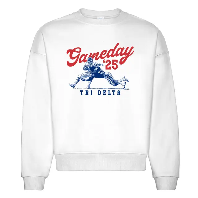 Delta Delta Delta Script Text Game Day Crewneck 2