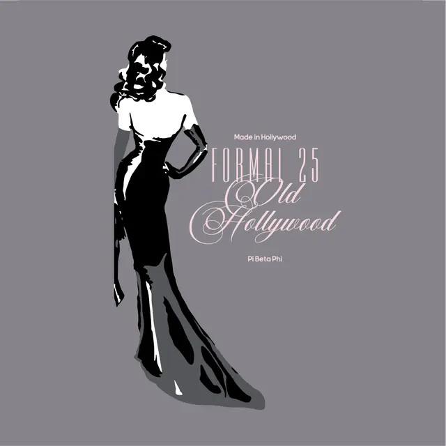 Pi Beta Phi Glam Silhouette Old Hollywood Formal Shirt