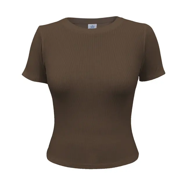 Fresh Prints Sunset Ribbed T-shirt fp28 Brown Front