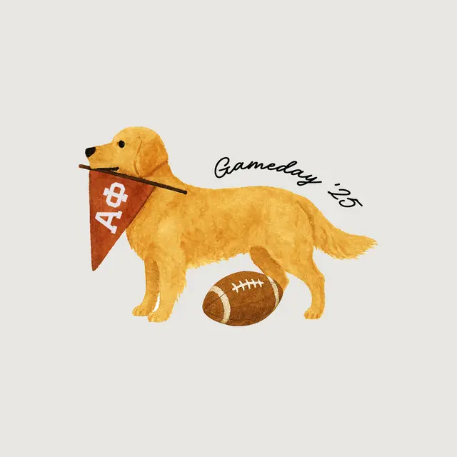 Alpha Phi Golden Retriever Football Game Day Shirt