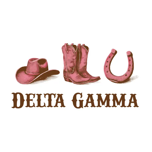 Delta Gamma Western Hat Boots Horseshoe PR Shirt