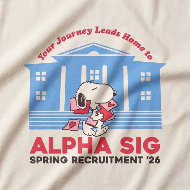 Alpha Sigma Phi Fun Snoopy Illustration Rush Hoodie