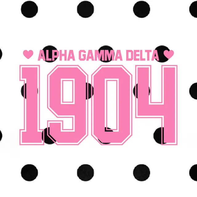 Alpha Gamma Delta Polka Dots Block Year and Hearts PR Shirt