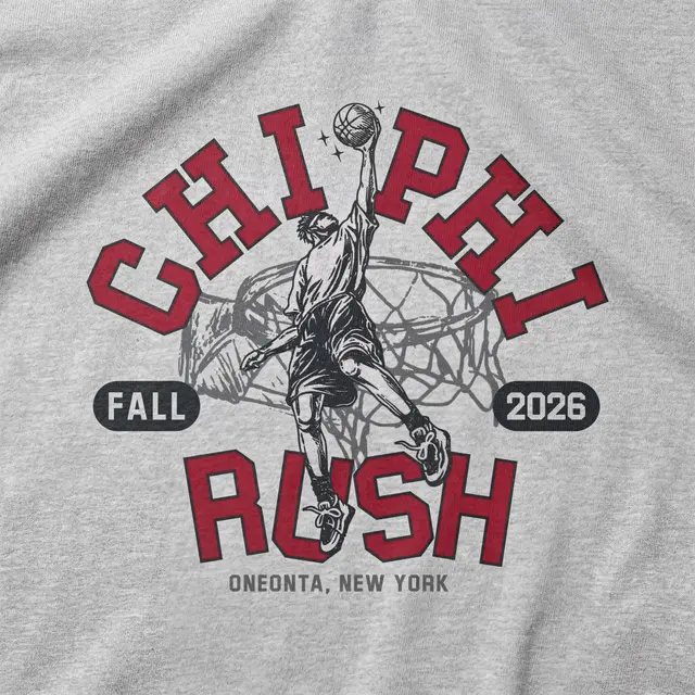 Chi Phi Basketball Dunk Graphic Rush Shirt